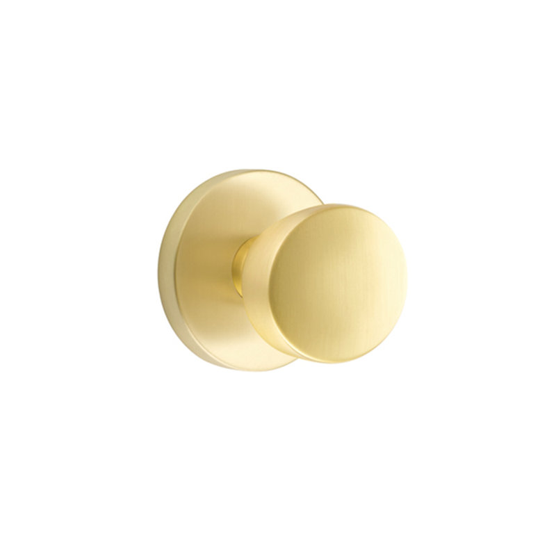Privacy Laurent Knob with Disk Rose, Satin Brass