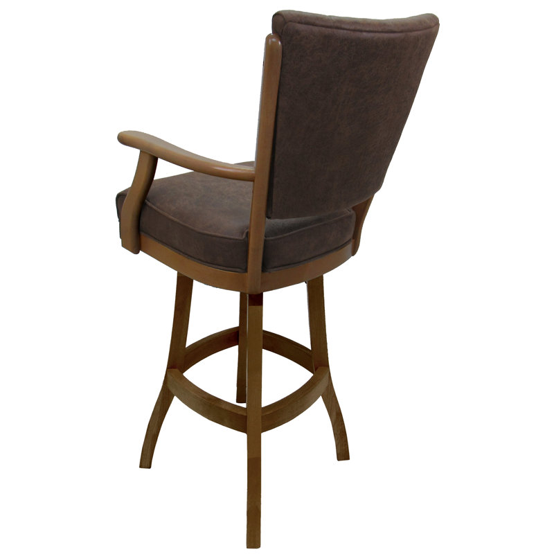 Très grand tabouret pivotant en bois Irminger, Brown/Whitewash Frame, Très grand (siège d'une hauteur de 34 po)