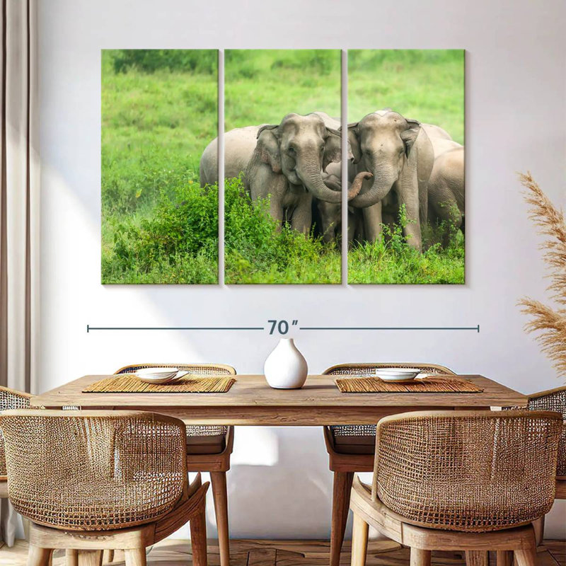 Brampt Asian Elephant Huddle, 42" H x 65" W