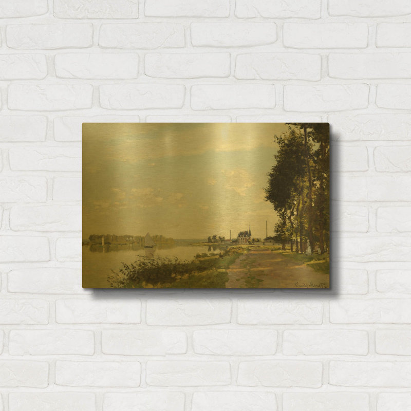 «Argenteuil» par Claude Monet, art mural en métal doré, 24 po x 16 po, 24 po x 16 po