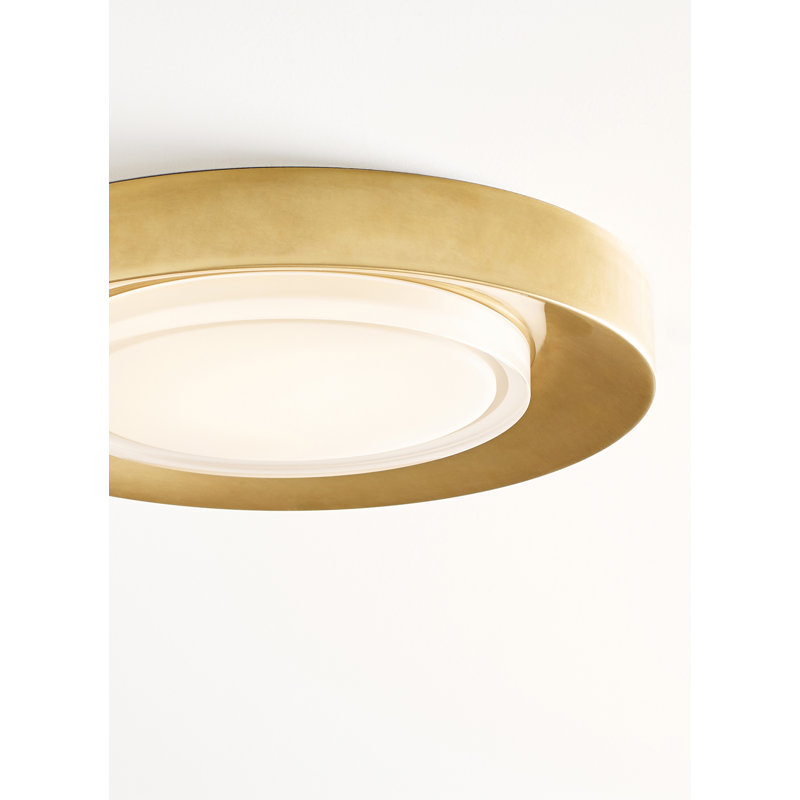 Hilo 1 - Light LED Flush Mount, Natural Brass