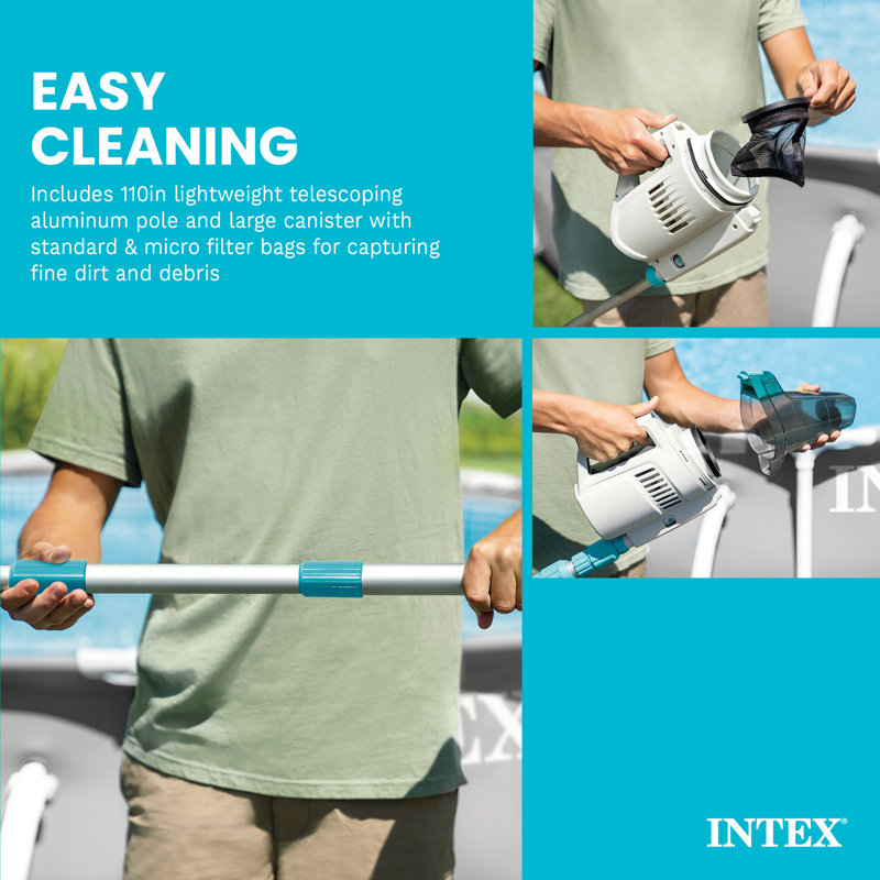 Aspirateur de piscine télescopique sans fil rechargeable Intex ZR200