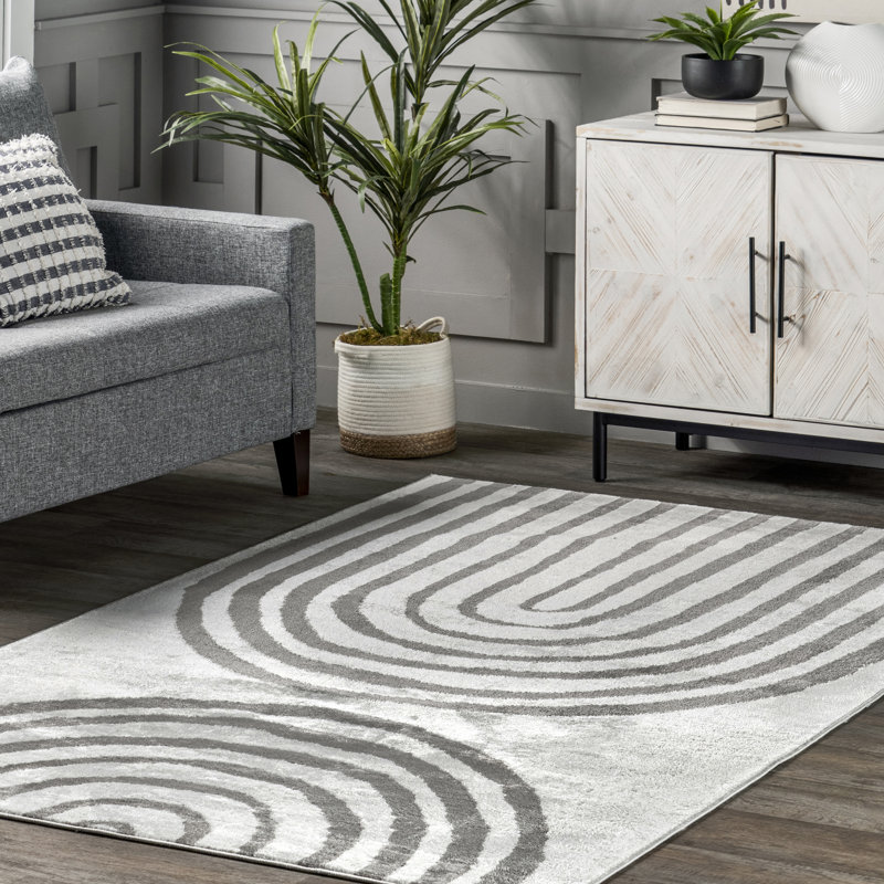 Sena Modern Rainbow Area Rug, Rectangle 4'3" x 6'