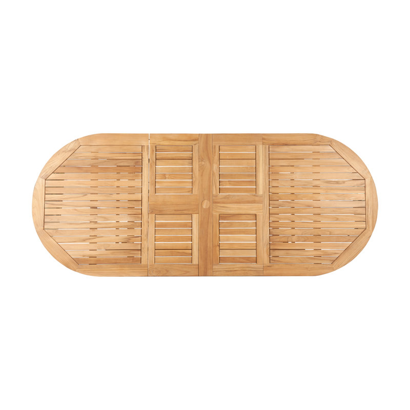 Oval Double Extendable Teak Dining Table