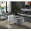 Table basse grise et blanche avec plateau relevable