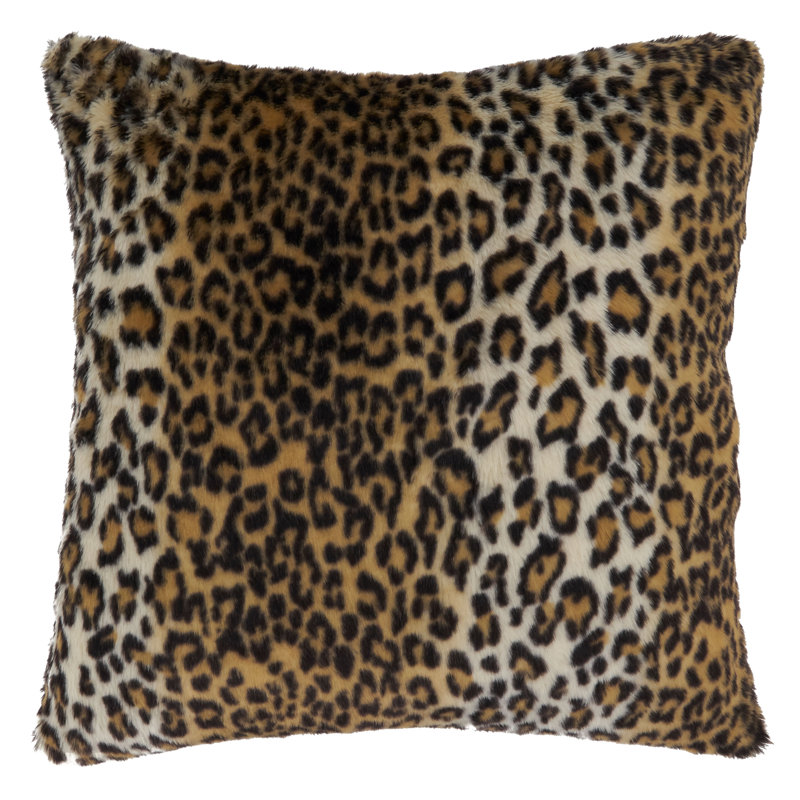 Guépard Collection Animal Print Throw Pillow, 18" x 18", Polyester