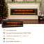 76.43'' W Wall Mounted and Recessed Electric Fireplace with Multicolor Flame, Timer, Remote Control