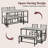 Dining Room Table Set for 4, 55" Kitchen Table Set with Storage Shelf, Wine Rack & Wine Glasses Holder-1917620804