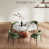 Glossy Amber Top/Green Chairs