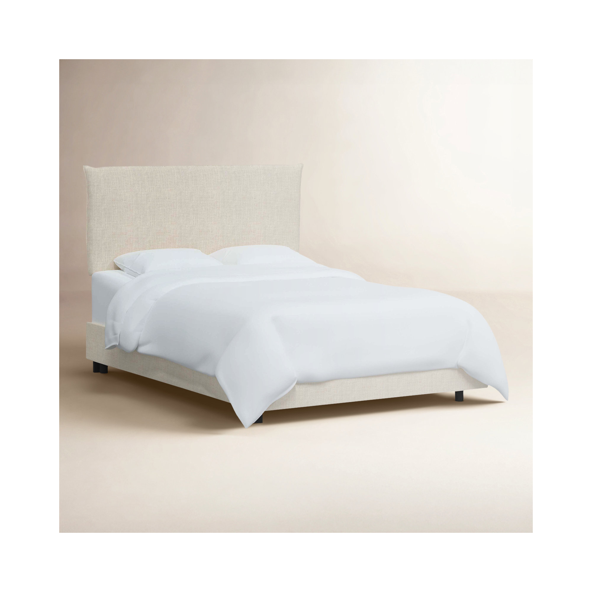Bessinger Upholstered Bed, Classic Talc Linen, Queen