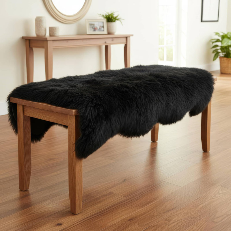Tapis noir en peau de mouton Bershire, Nouveauté 2 pi x 6 pi