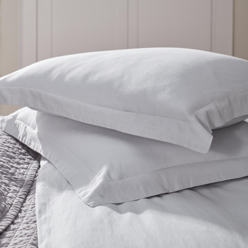 Jeffen Linen Blend Duvet Set, Full/Queen Duvet Cover + 2 Standard Shams, Stormy Blue
