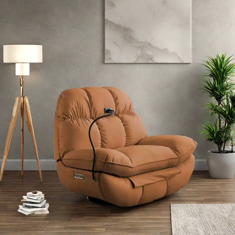 Fauteuil inclinable multifonctionnel réglable et confortable, Brun