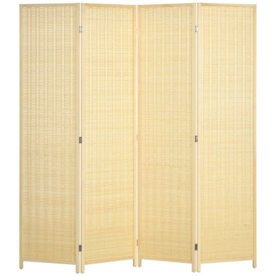 180 cm W x 180 cm H 4 - Panel Solid Wood Folding Room Divider