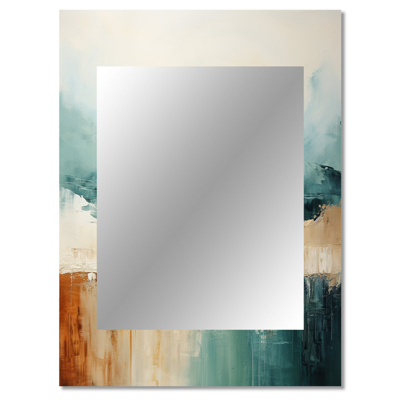 Minimalisme harmonique horizon paysage - miroir minimaliste, miroir mural décoratif bleu, impression d'art en métal