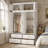 93.9" H Bedroom Armoire with Top Cabinet, Hanging Rod, and 4 Drawers