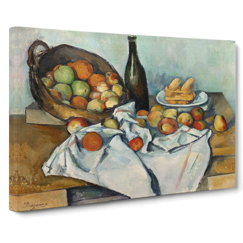 The Basket Of Apples by Paul Cezanne - Wrapped Canvas Painting, 50cm H x 76cm W x 3cm D