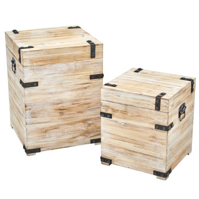 Gracie Oaks Solid Wood Decorative Bin