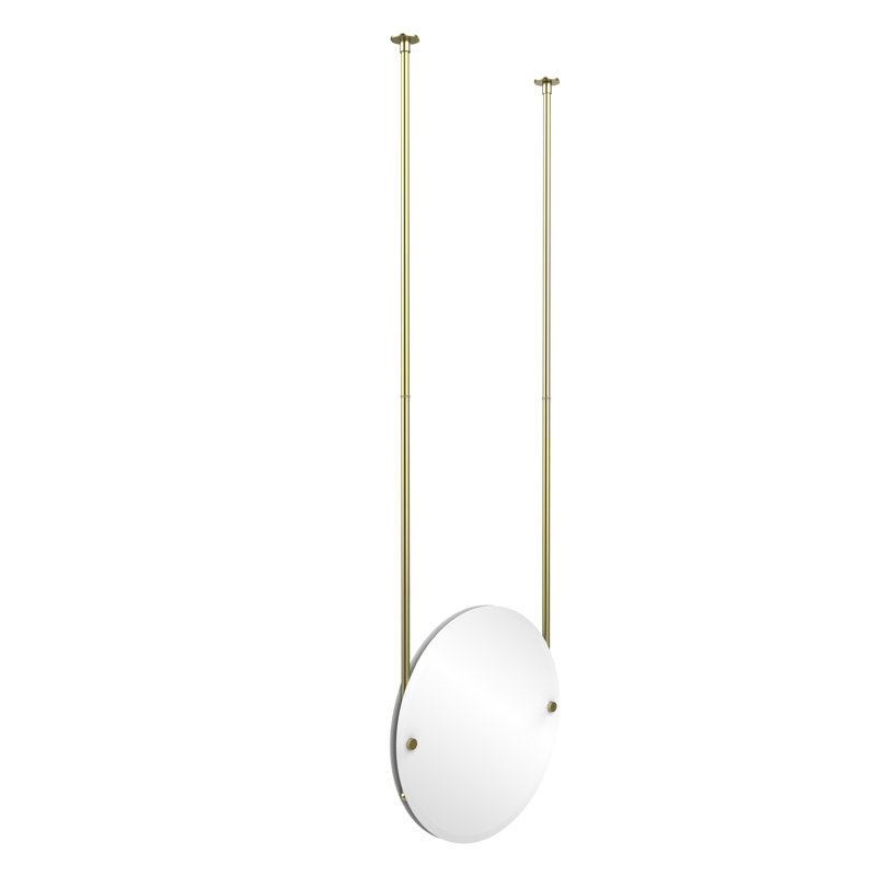 Gober Metal Wall Mirror, Satin Brass