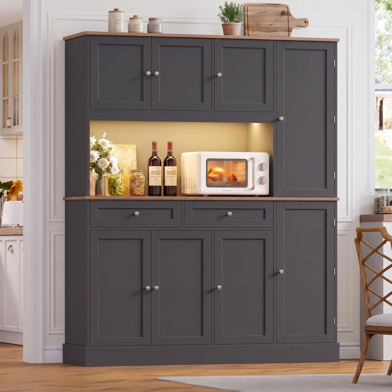 Garde-manger de cuisine Arryanna 72,8'', Black/Brown