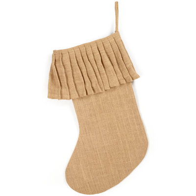 Handmade Jute Christmas Stocking - Ruffle Cuff