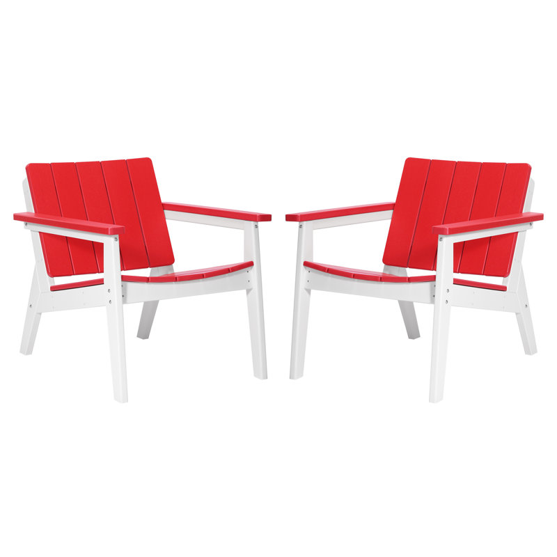 Chaise d'extérieur à assise profonde, Rouge