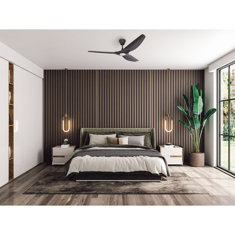 Haiku L Smart LED Downrod Ceiling Fan, 60" Wide, Black