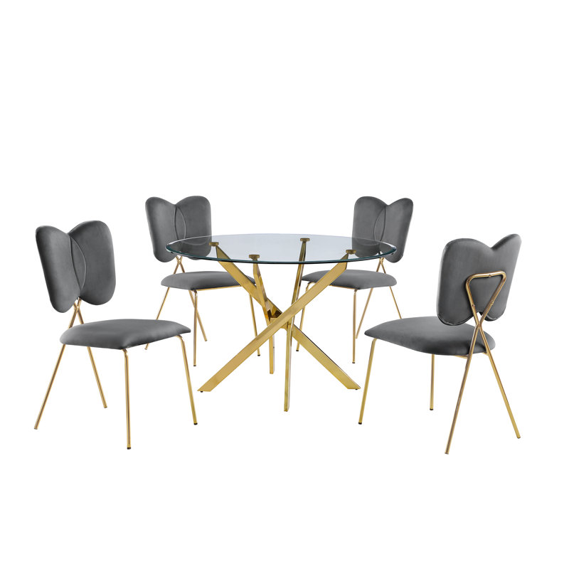 Ensemble repas pour 4 personnes, Gris foncé
