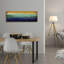  «Yellow Sky Mountains» par Ryan Fowler, art mural en verre acrylique, 36 po x 12 po-101610522
