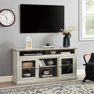 Contemporary 65" Tv Holder, Stone Gray With Strong Storage, 60"W X 15.92"D 29"H Media Unit Color, For Tv,