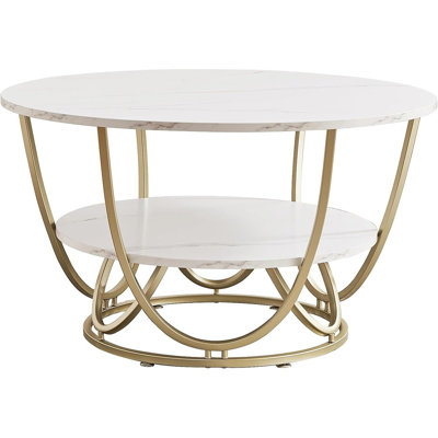 Round Coffee Table With Storage, 30 Inch Modern Coffee... by Mercer41