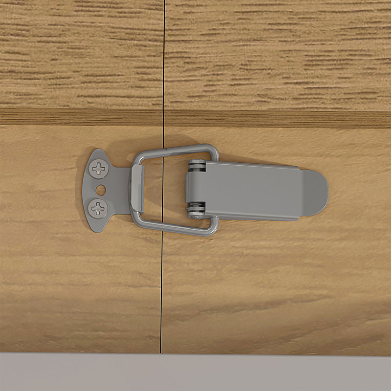 Table de salle à manger extensible avec base en métal croisée et tubes en acier inoxydable, Naturel