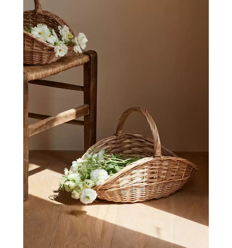 Panier de récolte en osier avec poignées, [Grand]