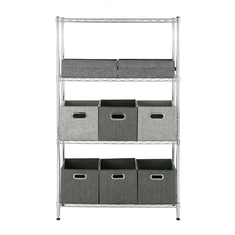 Rayonnage 4 niveaux Jennnifer, Chrome, H 54,4 po x l 33,5 po x P 15,7 po