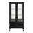 Black Lighted Curio Cabinet With Adjustable Glass Shelves & Drawer-1534083232