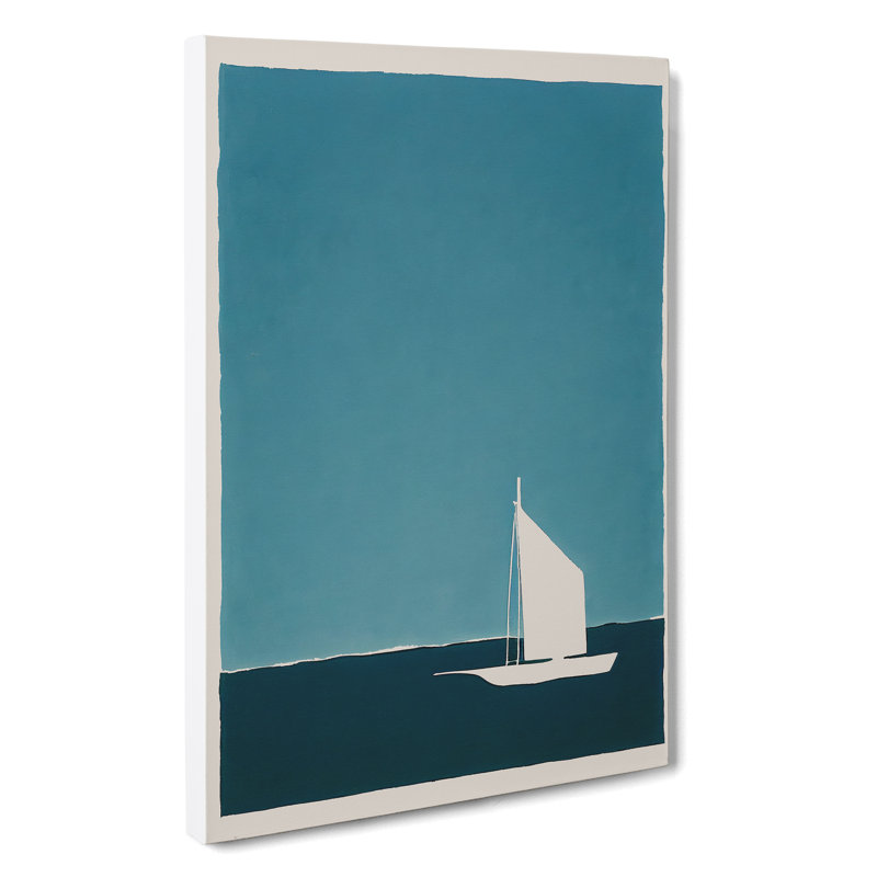 Boat Silhouette - Wall Art, Wrapped Canvas, 50cm H x 35cm W x 3cm D, No Matte