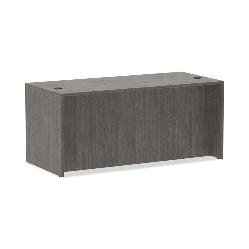 Valencia 70'' Gray Commercial Grade Laminate Desk with Filing Cabinet