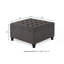 Grand repose-pieds de rangement carré avec pieds en bois, table basse capitonnée avec garniture cloutée pour plus d'espace de vie-28334791