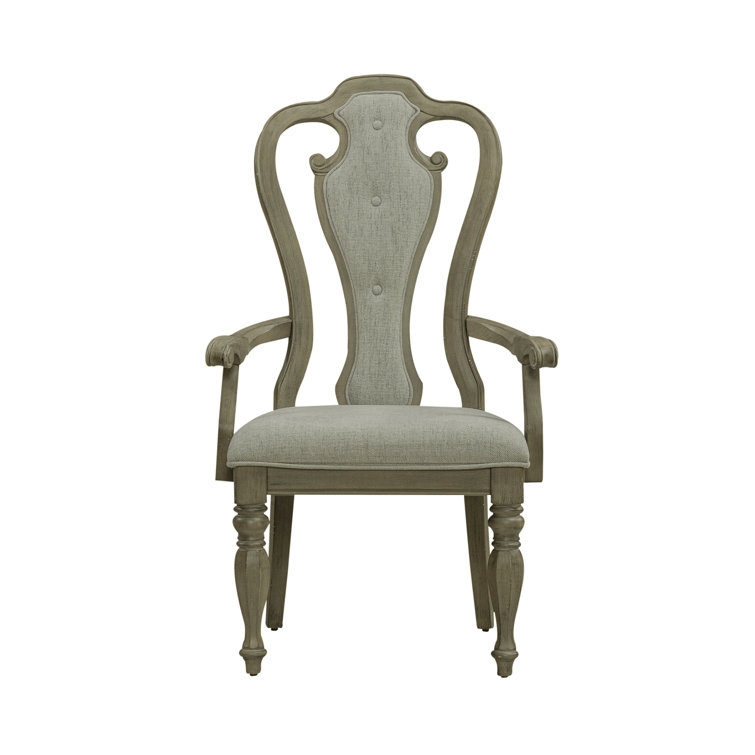 Colne Upholstered Splat Back Arm Chair (Set Of 2)