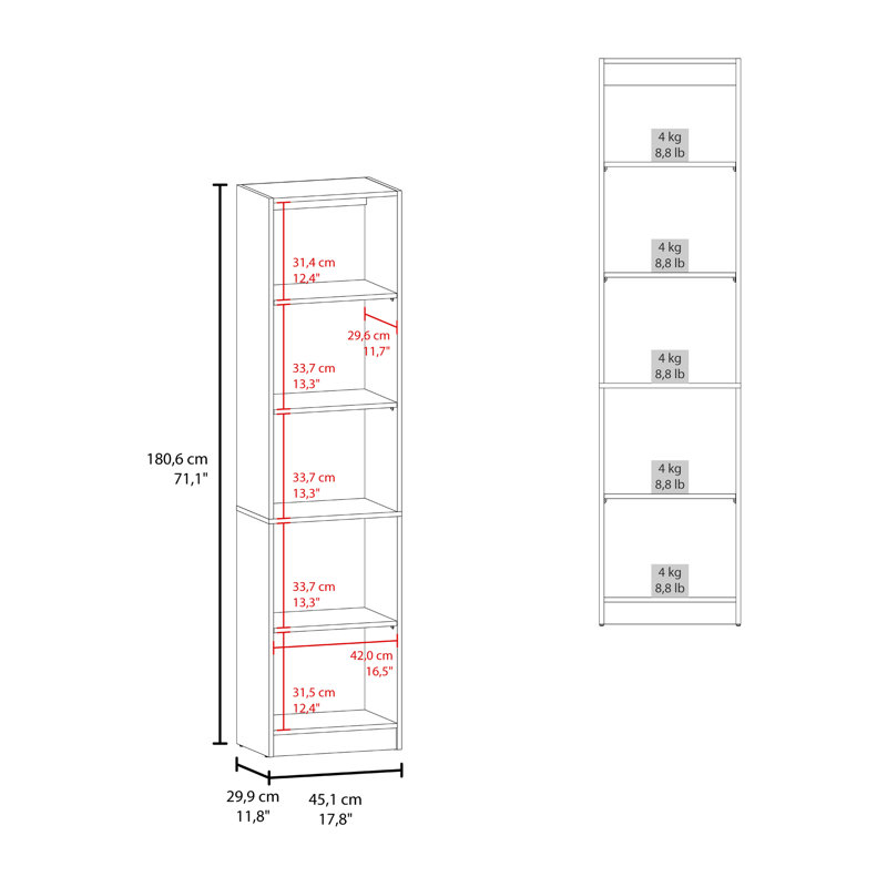 Bookcase Set 2-Piece 71.1" H