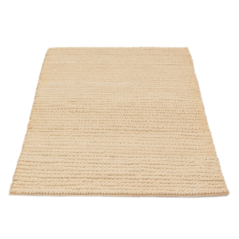 Tapis crème en laine tressé à la main Poway