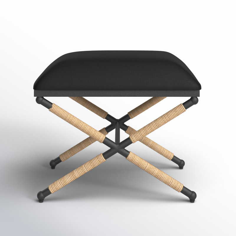 Nyxton Upholstered Ottoman, Black