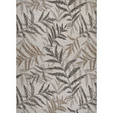 Borwin Floral Flatweave Taupe Grey Indoor Outdoor Area Rug