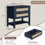 Rattan Nightstand with Two Smooth-Gliding Drawers and Open Storage Shelf for Compact Bedrooms and Boho-Inspired Spaces.-129673858