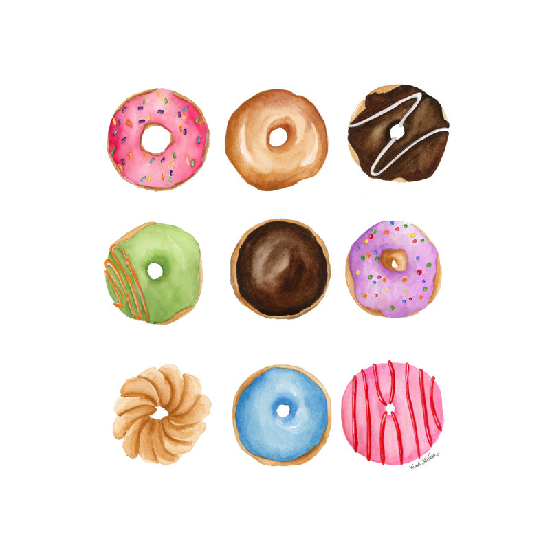"Donuts" par Leah Tedesco sur, Pas de tapis, H 18 po x l 12 po, Toile tendue