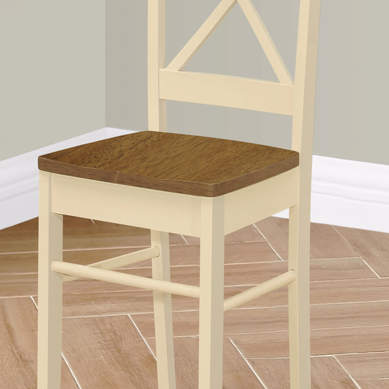 Chaise d'appoint de salle à manger - ensemble de 2, côté, cuisine, salle à manger, chêne et crème, pieds en bois, transitionnel