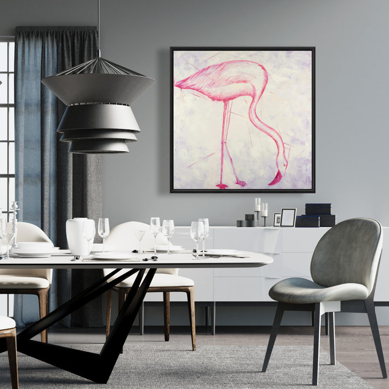 "Croquis de flamant rose" sur toile