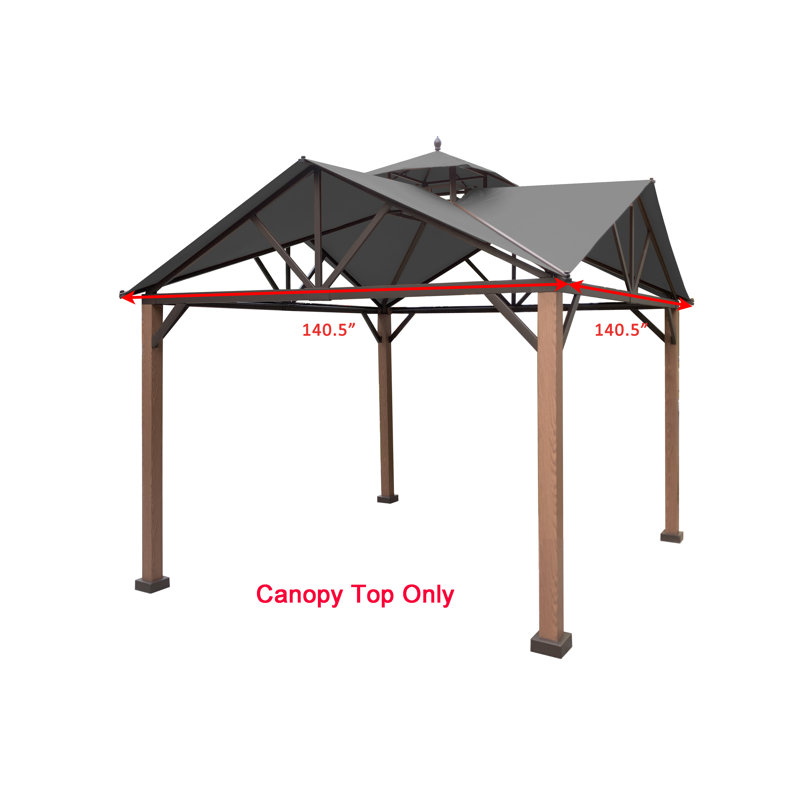 Gray Replacement Canopy Top for 12-ft Gazebo
