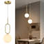 Luminaire suspendu moderne en verre blanc laiteux minimaliste avec abat-jour sphérique doré pour îlot de cuisine et salle à manger-1266644427