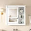 Armoire à pharmacie de salle de bain avec miroir, armoire à miroir murale avec organisateur de rangement, armoire de rangement blanche pour salle de bain